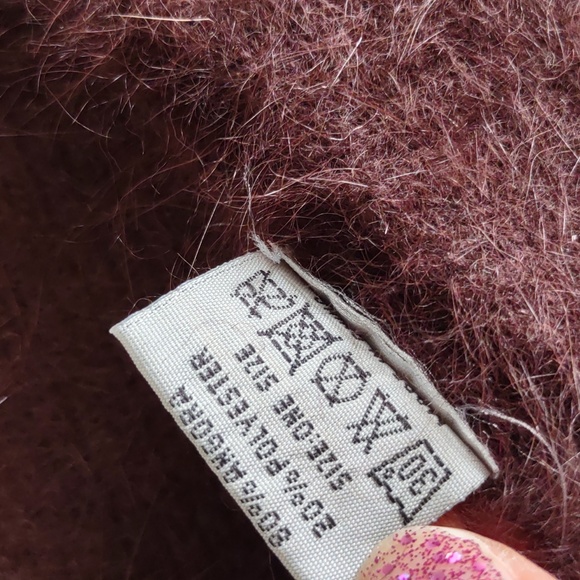 NWT C.C. Fashion Collection Brown Angora Blend Ruffle One Size Scarf - Picture 5 of 9